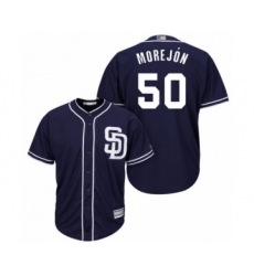 Youth San Diego Padres #50 Adrian Morejon Authentic Navy Blue Alternate 1 Cool Base Baseball Player Jersey