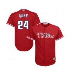 Youth Philadelphia Phillies #24 Roman Quinn Authentic Red Alternate Cool Base Baseball Player Jersey