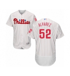 Men's Philadelphia Phillies #52 Jose Alvarez White Home Flex Base Authentic Collection Baseball Player Jersey