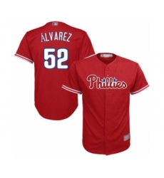 Youth Philadelphia Phillies #52 Jose Alvarez Authentic Red Alternate Cool Base Baseball Player Jersey