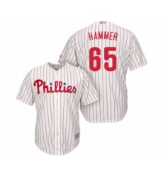 Youth Philadelphia Phillies #65 JD Hammer Authentic White Red Strip Home Cool Base Baseball Player Jersey