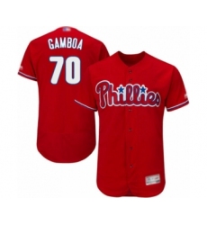 Men's Philadelphia Phillies #70 Arquimedes Gamboa Red Alternate Flex Base Authentic Collection Baseball Player Jersey