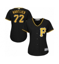 Women's Pittsburgh Pirates #72 Geoff Hartlieb Authentic Black Alternate Cool Base Baseball Player Jersey
