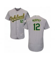 Men's Oakland Athletics #12 Sean Murphy Grey Road Flex Base Authentic Collection Baseball Player Jersey