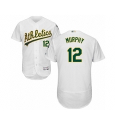 Men's Oakland Athletics #12 Sean Murphy White Home Flex Base Authentic Collection Baseball Player Jersey