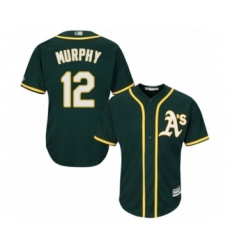 Youth Oakland Athletics #12 Sean Murphy Authentic Green Alternate 1 Cool Base Baseball Player Jersey
