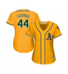 Women's Oakland Athletics #44 Jesus Luzardo Authentic Gold Alternate 2 Cool Base Baseball Player Jersey