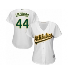 Women's Oakland Athletics #44 Jesus Luzardo Authentic White Home Cool Base Baseball Player Jersey