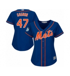 Women's New York Mets #47 Drew Gagnon Authentic Royal Blue Alternate Home Cool Base Baseball Player Jersey