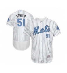 Men's New York Mets #51 Paul Sewald Authentic White 2016 Father's Day Fashion Flex Base Baseball Player Jersey
