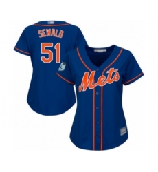 Women's New York Mets #51 Paul Sewald Authentic Royal Blue Alternate Home Cool Base Baseball Player Jersey