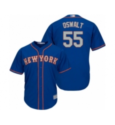 Youth New York Mets #55 Corey Oswalt Authentic Royal Blue Alternate Road Cool Base Baseball Player Jersey