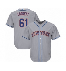 Youth New York Mets #61 Walker Lockett Authentic Royal Blue Alternate Road Cool Base Baseball Player Jersey