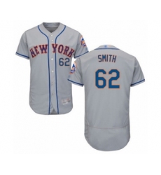 Men's New York Mets #62 Drew Smith Grey Road Flex Base Authentic Collection Baseball Player Jersey
