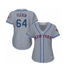 Women's New York Mets #64 Chris Flexen Authentic Grey Road Cool Base Baseball Player Jersey