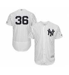 Men's New York Yankees #36 Mike Ford White Home Flex Base Authentic Collection Baseball Player Jersey