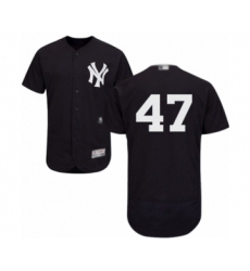 Men's New York Yankees #47 Jordan Montgomery Navy Blue Alternate Flex Base Authentic Collection Baseball Player Jersey