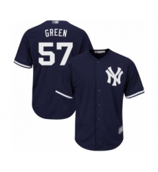 Youth New York Yankees #57 Chad Green Authentic Navy Blue Alternate Baseball Player Jersey