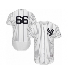 Men's New York Yankees #66 Kyle Higashioka White Home Flex Base Authentic Collection Baseball Player Jersey