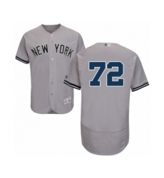 Men's New York Yankees #72 Chance Adams Grey Road Flex Base Authentic Collection Baseball Player Jersey