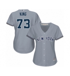 Women's New York Yankees #73 Mike King Authentic Grey Road Baseball Player Jersey