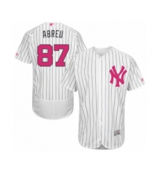 Men's New York Yankees #87 Albert Abreu Authentic White 2016 Mother's Day Fashion Flex Base Baseball Player Jersey