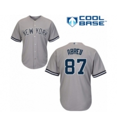 Youth New York Yankees #87 Albert Abreu Authentic Grey Road Baseball Player Jersey