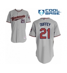 Men's Minnesota Twins #21 Tyler Duffey Authentic Grey Road Cool Base Baseball Player Jersey