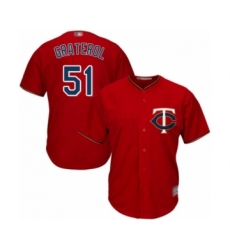 Youth Minnesota Twins #51 Brusdar Graterol Authentic Scarlet Alternate Cool Base Baseball Player Jersey