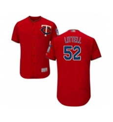 Men's Minnesota Twins #52 Zack Littell Authentic Scarlet Alternate Flex Base Authentic Collection Baseball Player Jersey