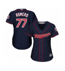 Women's Minnesota Twins #77 Fernando Romero Authentic Navy Blue Alternate Road Cool Base Baseball Player Jersey