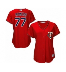Women's Minnesota Twins #77 Fernando Romero Authentic Scarlet Alternate Cool Base Baseball Player Jersey