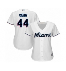 Women's Miami Marlins #44 Austin Dean Authentic White Home Cool Base Baseball Player Jersey