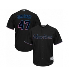 Youth Miami Marlins #47 Harold Ramirez Authentic Black Alternate 2 Cool Base Baseball Player Jersey