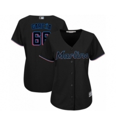 Women's Miami Marlins #66 Jarlin Garcia Authentic Black Alternate 2 Cool Base Baseball Player Jersey