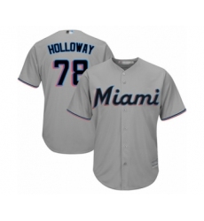 Youth Miami Marlins #78 Jordan Holloway Authentic Grey Road Cool Base Baseball Player Jersey