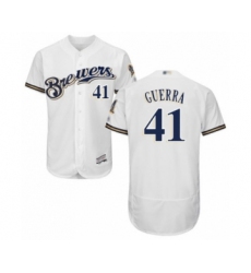 Men's Milwaukee Brewers #41 Junior Guerra White Alternate Flex Base Authentic Collection Baseball Player Jersey