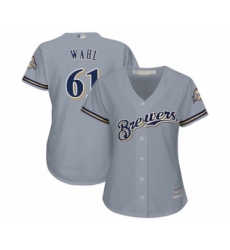 Women's Milwaukee Brewers #61 Bobby Wahl Authentic Grey Road Cool Base Baseball Player Jersey