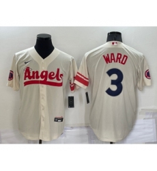 Men's Los Angeles Angels #3 Taylor Ward Cream 2022 City Connect Cool Base Stitched Jersey