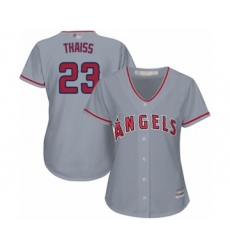 Women's Los Angeles Angels of Anaheim #23 Matt Thaiss Authentic Grey Road Cool Base Baseball Player Jersey