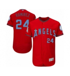 Men's Los Angeles Angels of Anaheim #24 Noe Ramirez Authentic Red 2016 Father's Day Fashion Flex Base Baseball Player Jersey