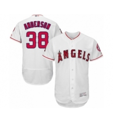 Men's Los Angeles Angels of Anaheim #38 Justin Anderson White Home Flex Base Authentic Collection Baseball Player Jersey