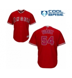 Youth Los Angeles Angels of Anaheim #54 Jose Suarez Authentic Red Alternate Cool Base Baseball Player Jersey
