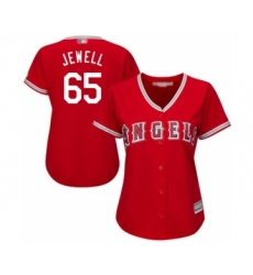 Women's Los Angeles Angels of Anaheim #65 Jake Jewell Authentic Red Alternate Cool Base Baseball Player Jersey