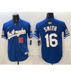 Men's Los Angeles Dodgers #16 Will Smith Royal 2026 Gold Collection 9x & B2B Champs Stitched Baseball Jersey