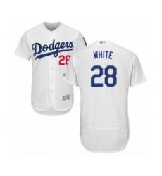 Men's Los Angeles Dodgers #28 Tyler White Home Flex Base Authentic Collection Baseball Player Jersey