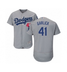 Men's Los Angeles Dodgers #41 Kyle Garlick Gray Alternate Flex Base Authentic Collection Baseball Player Jersey