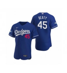 Men's Los Angeles Dodgers #45 Matt Beaty Royal 2020 World Series Champions Authentic Jersey