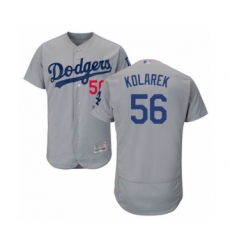 Men's Los Angeles Dodgers #56 Adam Kolarek Gray Alternate Flex Base Authentic Collection Baseball Player Jersey