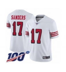 Men's San Francisco 49ers #17 Emmanuel Sanders Limited White Rush Vapor Untouchable 100th Season Football Jersey
